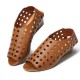 Big Size Hollow Out Peep Toe Elastic Band Casual Flat Sandals