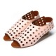 Big Size Hollow Out Peep Toe Elastic Band Casual Flat Sandals