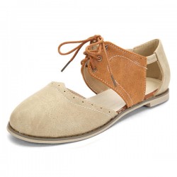 Big Size Ladies Color Match Beach Sandals Lace Up Flat Sandals