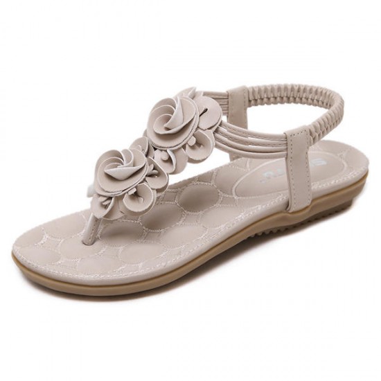 Bohemia Clip Toe Elastic Casual Flat Sandals