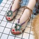 Bohemian Beach Shoe Summer Lace Up Flower Comfy Flat Sandals