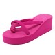 Large Size Pure Color Wedge Platform Sandals Casual Beach Slippers