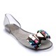Women Summer Chic Beach Sandals Peep Toe Flat Rhinestone Shoes