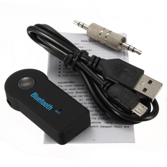 3.5mm Bluetooth V3.0+EDR  Music Streaming Stereo Audio Receiver Adapter Mic