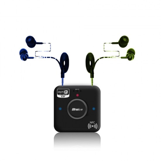 Binai G7 Plus HiFi Stereo Dual Audio Output Bluetooth 4.2 + EDR Receiver Supports NFC Function