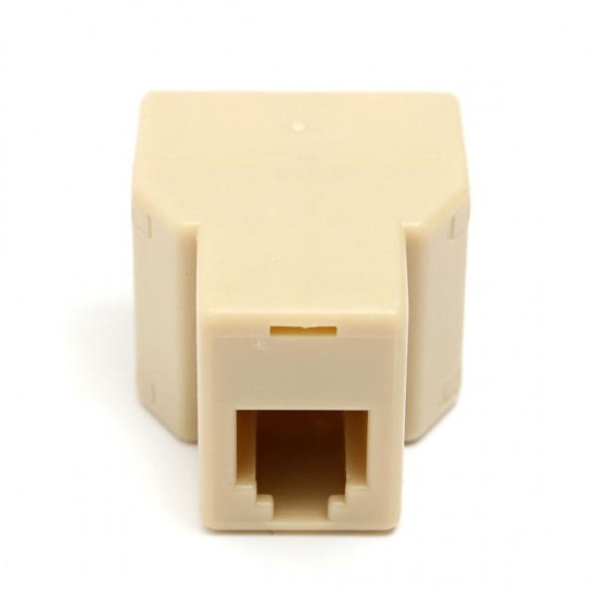 1 to 2 Female RJ11 Telephone Phone Jack Line Y Splitter Adapter Connector