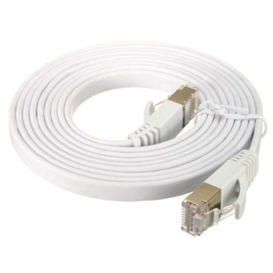 10 Gigabit Cat 7 Flat Ethernet Patch Network LAN Cable 600Mhz RJ45 Modem Router