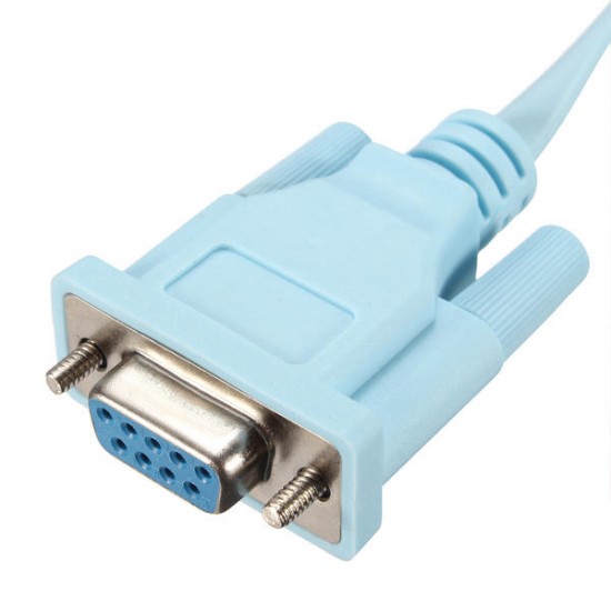 1.8M RJ45 Plug to DB9 D-SUB VGA 9 Pin Male Cable Adapter Converter Connector