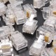 50PCS RJ12 Modular Cable Head Plug Ethernet Plated Network Connector