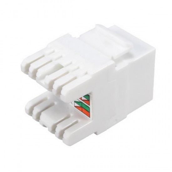 White Cat 6 RJ45 8P8C Punch Down Keystone Modular Ethernet Snap-in Jack Network Adapter