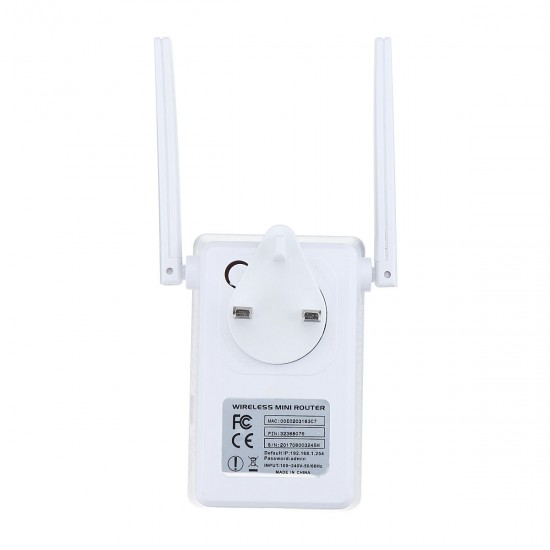 300Mbps  802.11 Dual Antennas Wireless Wifi Range Repeater Booster AP Router UK Plug