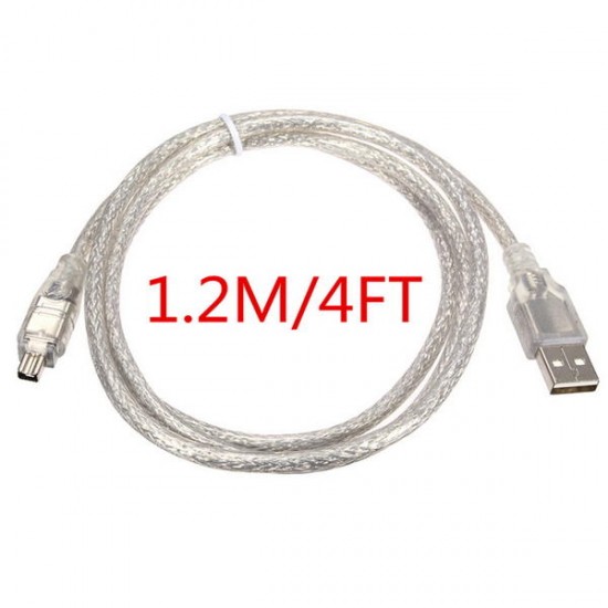 1.2M 4FT High Speed USB 2.0 Male to 4 Pin IEEE 1394 Cable Lead Extension Adapter Converter 1.2M 4FT High Speed USB 2.0 Male to 4 Pin IEEE 1394 Cable Lead Extension Adapter Converter