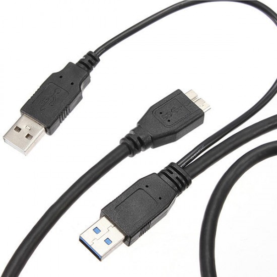 1M USB 3.0 A Male to Micro B Power Extension Y Cable for HDD PC