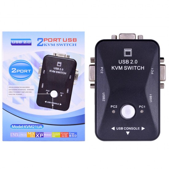 2-In-1-Out 2 Port USB 2.0 KVM Switch Switcher 1920*1440 VGA Switch Splitter Adapter 2-In-1-Out 2 Port USB 2.0 KVM Switch Switcher 1920*1440 VGA Switch Splitter Adapter