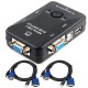 2 Port USB 2.0 VGA KVM Switch Monitor Keyboard Mouse Sharing Switch Adapter with VGA Cables