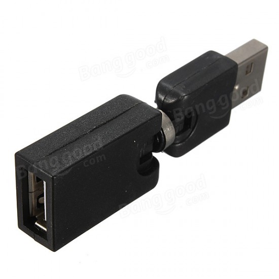 USB2.0 A Male to USB Female Adapter 360Degree Angle Rotation Extension