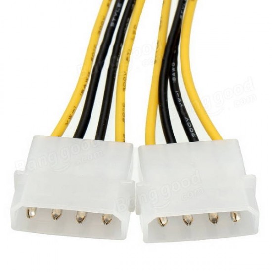 12V PCI-E 8 Pins to 2x 5.25 Inch Graphics Card HDD Power Adapter Cable Lead Wire