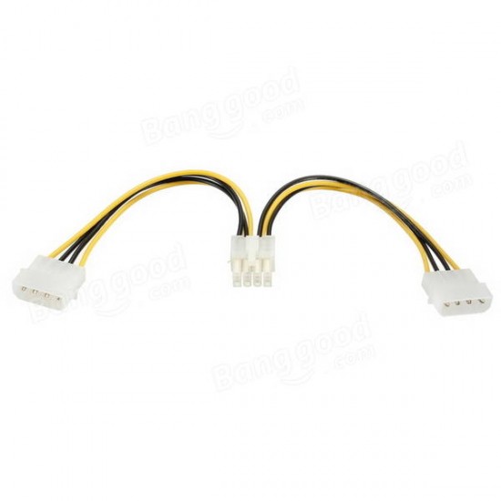 12V PCI-E 8 Pins to 2x 5.25 Inch Graphics Card HDD Power Adapter Cable Lead Wire