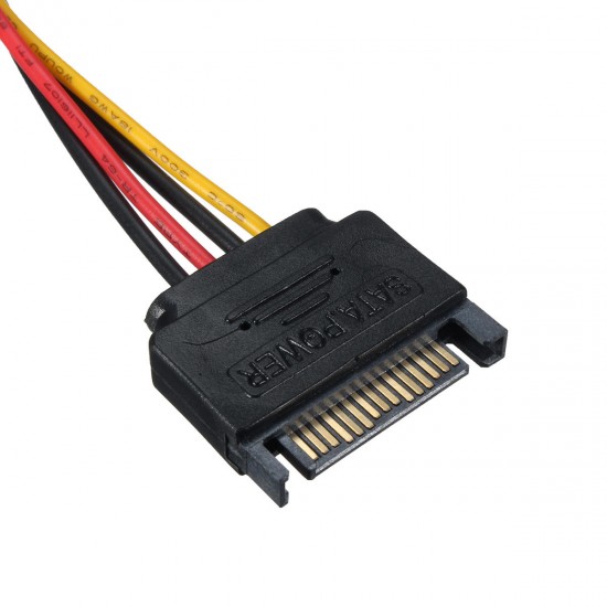 20cm Small 4Pin Female to 15Pin Male SATA Power Cable