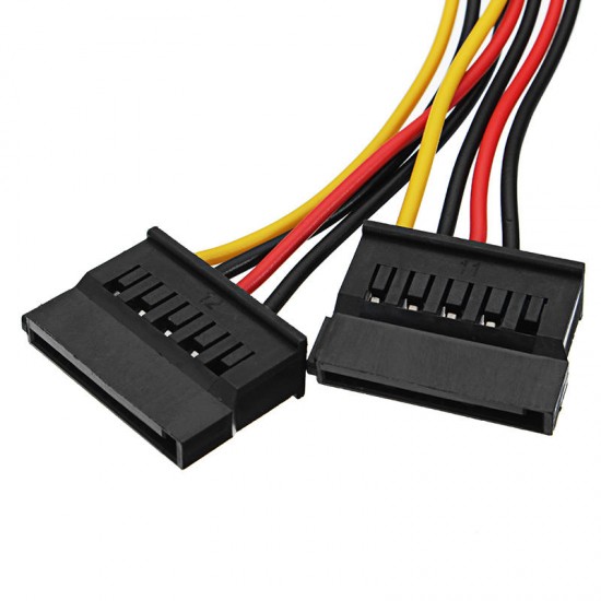 4 Pin Molex IDE Male to 2 port IDE Female SATA Power Cable