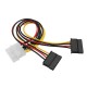 4 Pin Molex IDE Male to 2 port IDE Female SATA Power Cable