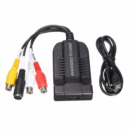 1080P HD AV and S-Video To HDMI Audio Adapter Converter with USB Cable for HDTV DVD 1080P HD AV and S-Video To HDMI Audio Adapter Converter with USB Cable for HDTV DVD