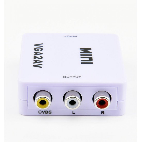 1080P Mini VGA to AV RCA Converter VGA2AV/CVBS Adapter for PC to HD TV Converter SXGA Video Cable 1080P Mini VGA to AV RCA Converter VGA2AV/CVBS Adapter for PC to HD TV Converter SXGA Video Cable