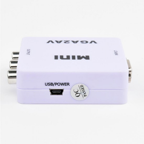 1080P Mini VGA to AV RCA Converter VGA2AV/CVBS Adapter for PC to HD TV Converter SXGA Video Cable 1080P Mini VGA to AV RCA Converter VGA2AV/CVBS Adapter for PC to HD TV Converter SXGA Video Cable