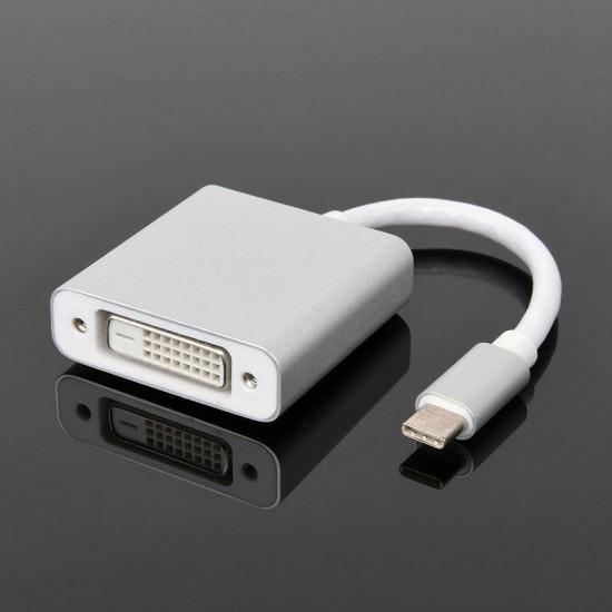 1080P USB 3.1 Type C to DVI Female Adapter Video Cable Convertor for Macbook Laptop