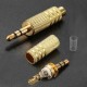 10X3.5mm 3Pole Golden Male Repair Headphones Audio Jack Plug Connector