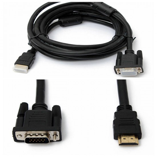 10ft 3M High Definition Multimedia Interface Male to VGA Male Adapter Cable Converter For PC HDTV