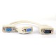 15 Pin VGA Male to 2-Port VGA Female Video Adapter Cable for Projectors Displayers