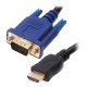 1.5M Gold Plated High Definition Multimedia Interface Male to VGA HD-15 Pin Male Video Cable