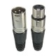 Male and Female 3-Pin XLR Microphone Audio Cable Plug Connectors
