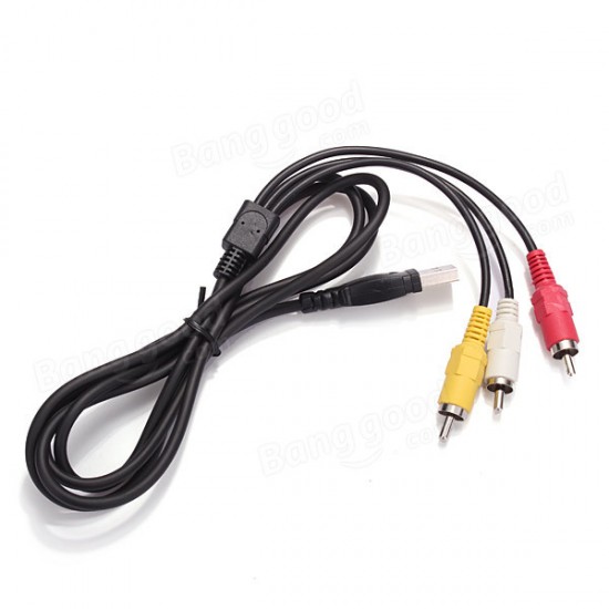 USB Male A to 3 RCA AV A/V TV Adapter Cord Audio Cable