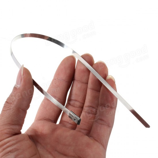 4.6x300mm Stainless Steel PVC Coated Self Locking Cable Organizer Ties 4.6x300mm Stainless Steel PVC Coated Self Locking Cable Organizer Ties