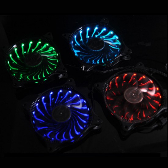 120mm 12V 3 Pin RGB LED Light PC CPU Cooling Fan Cooler Silent Heat Sink