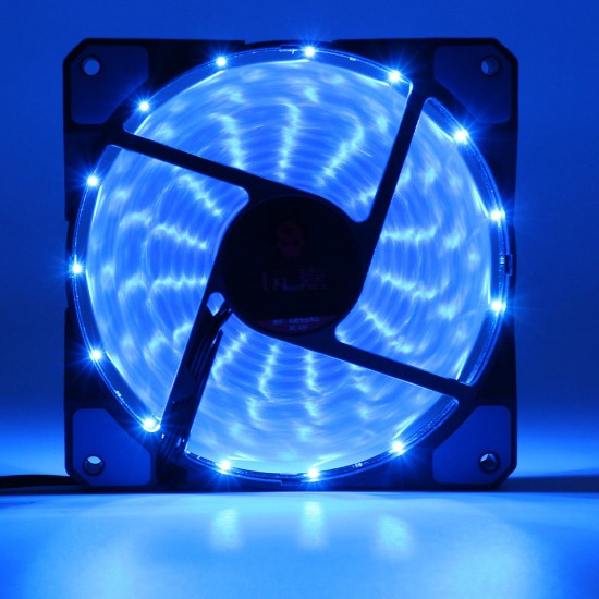 120mm 15pcs LED Light Neon PC Computer Case CPU Cooling Fan Mod Cooler 3Pin 4Pin