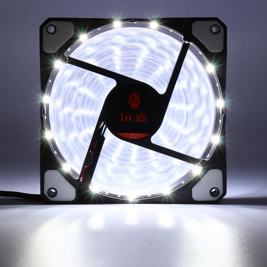 120mm 15pcs LED Light Neon PC Computer Case CPU Cooling Fan Mod Cooler 3Pin 4Pin