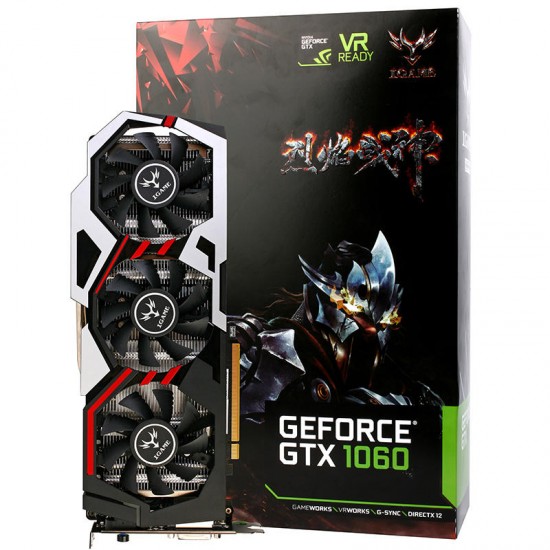 Colorful® iGAME GeForce GTX1060 OC 1594-1809MHz 8Gbps 192Bit 6GB GDDR5 Gaming Video Graphics Card