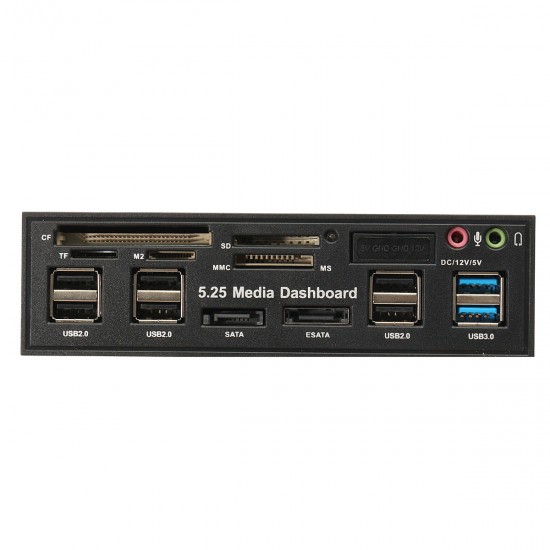 5.25 Inch USB3.0 Drive Bay SD TF Card Reader SATA USB Hub Audio Front Panel Media Dashboard 5.25 Inch USB3.0 Drive Bay SD TF Card Reader SATA USB Hub Audio Front Panel Media Dashboard