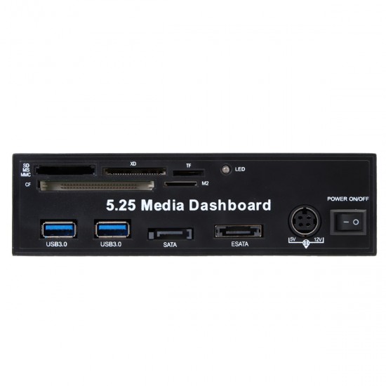 5.25 inch PCI-E to TF SD Card Reader SATA ESATA USB 3.0 Hub Front Panel PC Media Dashboard 5.25 inch PCI-E to TF SD Card Reader SATA ESATA USB 3.0 Hub Front Panel PC Media Dashboard