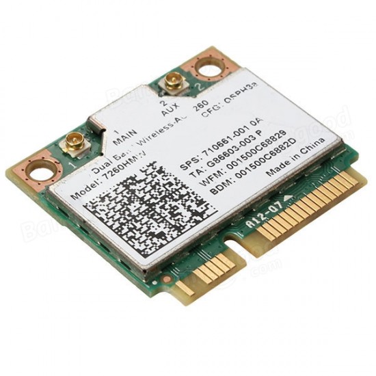 Intel Dual Band Wireless-AC 7260HMW Wifi Bluetooth 4.0 Half Mini PCI-E