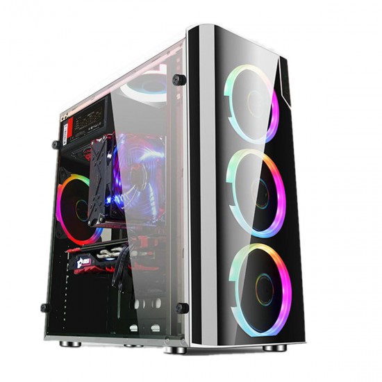 40*38*18cm USB3.0 Transparent Gaming Computer Case Support 5 Fans Chassis for ATX/M-ATX/Mini-ITX 40*38*18cm USB3.0 Transparent Gaming Computer Case Support 5 Fans Chassis for ATX/M-ATX/Mini-ITX