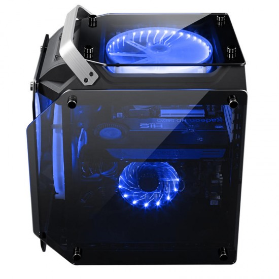 Coolman Gorilla Tempered Glass ATX Computer Case Water Cool Air Cool PC Case with 200mm Cooling Fan