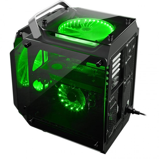 Coolman Gorilla Tempered Glass ATX Computer Case Water Cool Air Cool PC Case with 200mm Cooling Fan