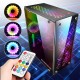 PC Computer ATX PC Case Midi Tower With 3 RGB 120mm Cooling Fans Remote control PC Computer ATX PC Case Midi Tower With 3 RGB 120mm Cooling Fans Remote control