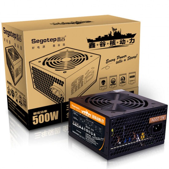 Segotep F7 500W ATX Computer Power Supply Desktop Gaming PSU Active PFC 120mm Fan 86% Efficiency