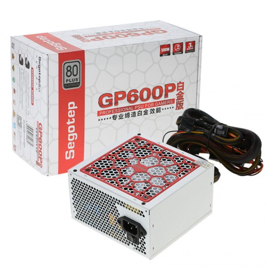Segotep GP600P 500W ATX PC Computer Power Supply Desktop Gaming PSU 80Plus Platinum Active PFC DC-DC Segotep GP600P 500W ATX PC Computer Power Supply Desktop Gaming PSU 80Plus Platinum Active PFC DC-DC