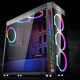 Side Transparent Black Gaming Computer ATX PC Case with 4PCS RGB Cooling Fans and Controller